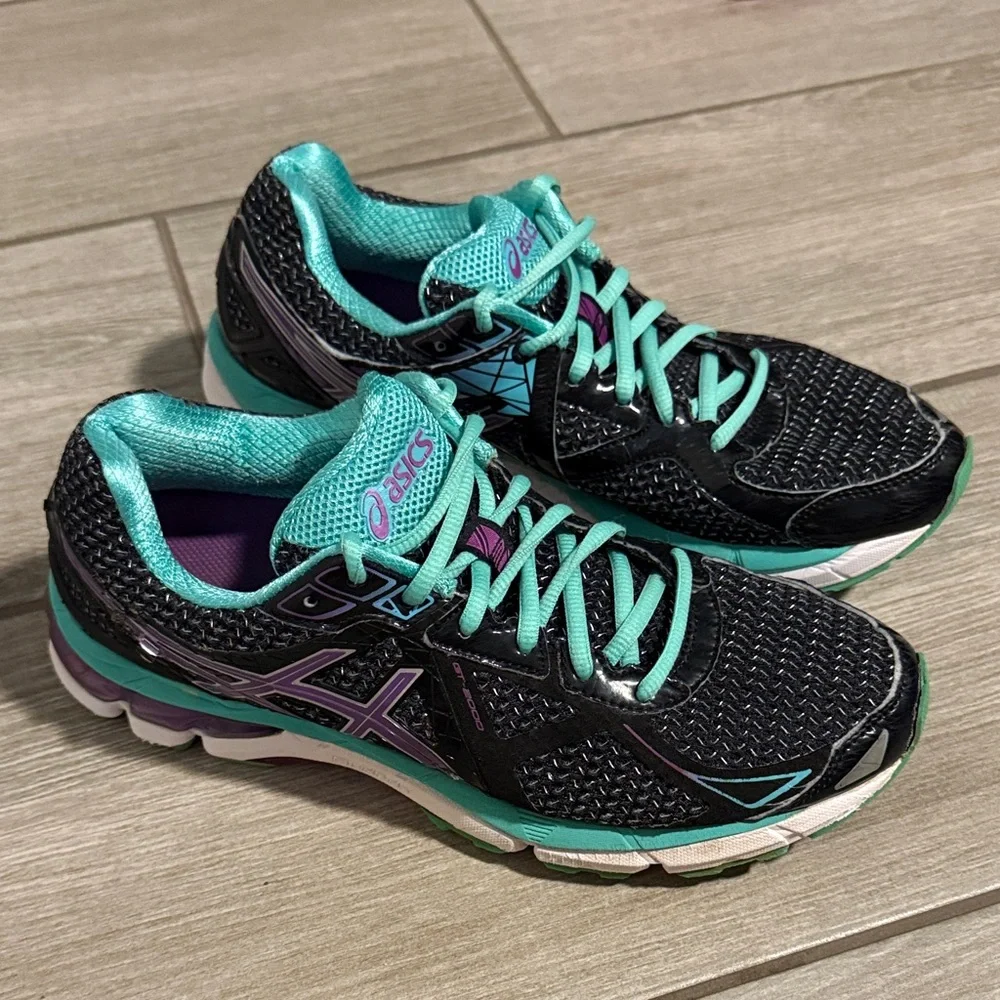 ASICS GT-2000 3 Women's Running Shoes Black Teal Purple T550N Size‎ 9
